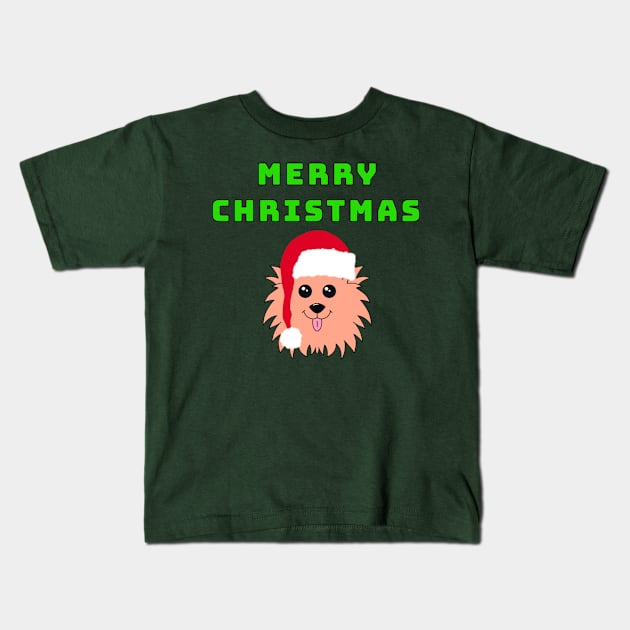 Merry Christmas with Dog Kids T-Shirt by Designs_by_KC